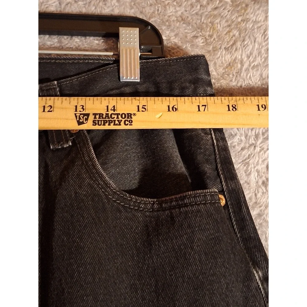 Levis 501 Original Fit Mens Faded Black Straight Denim Jeans 36x30 Grunge 90s